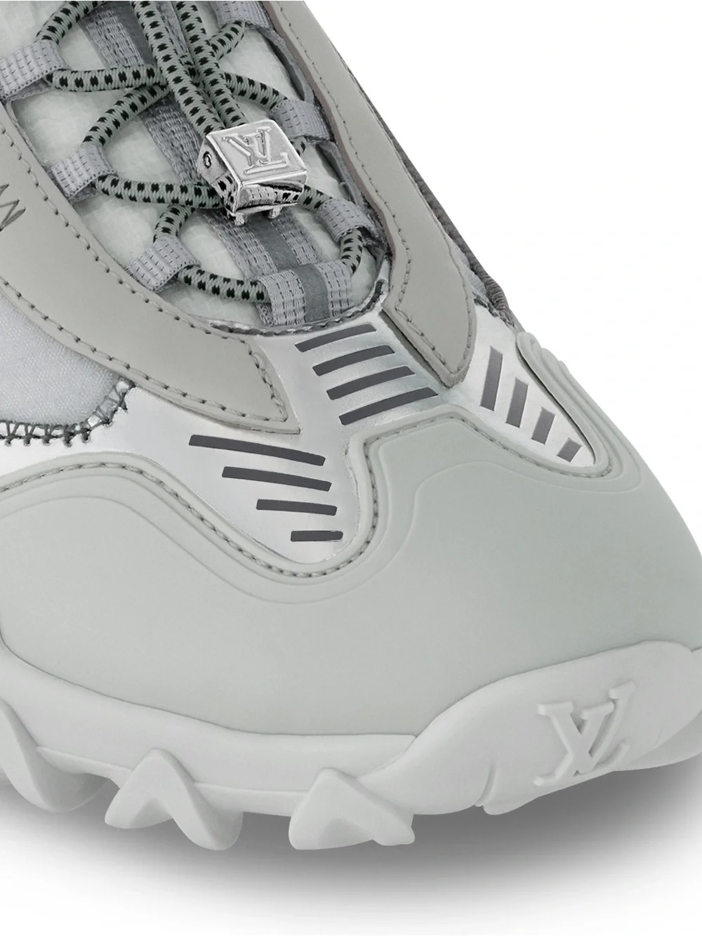 Louis Vuitton Rush Sneaker In Argent Size 7/37 Gray Silver Chunky Made In Italy